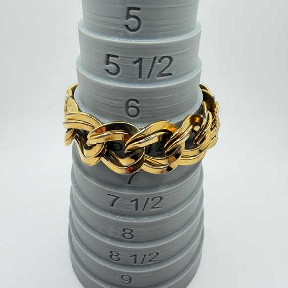 7" Vintage Monet Gold Tone double Twisted Link Bracelet w/ fold over clasp! - Picture 16 of 16